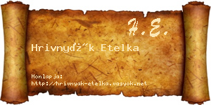 Hrivnyák Etelka névjegykártya